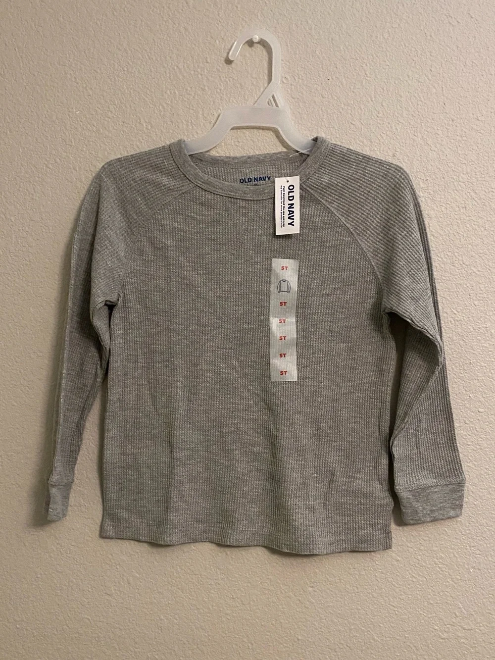 Old Navy Gray Toddler Thermal‎ Waffle Long Sleeve Shirt size 5T